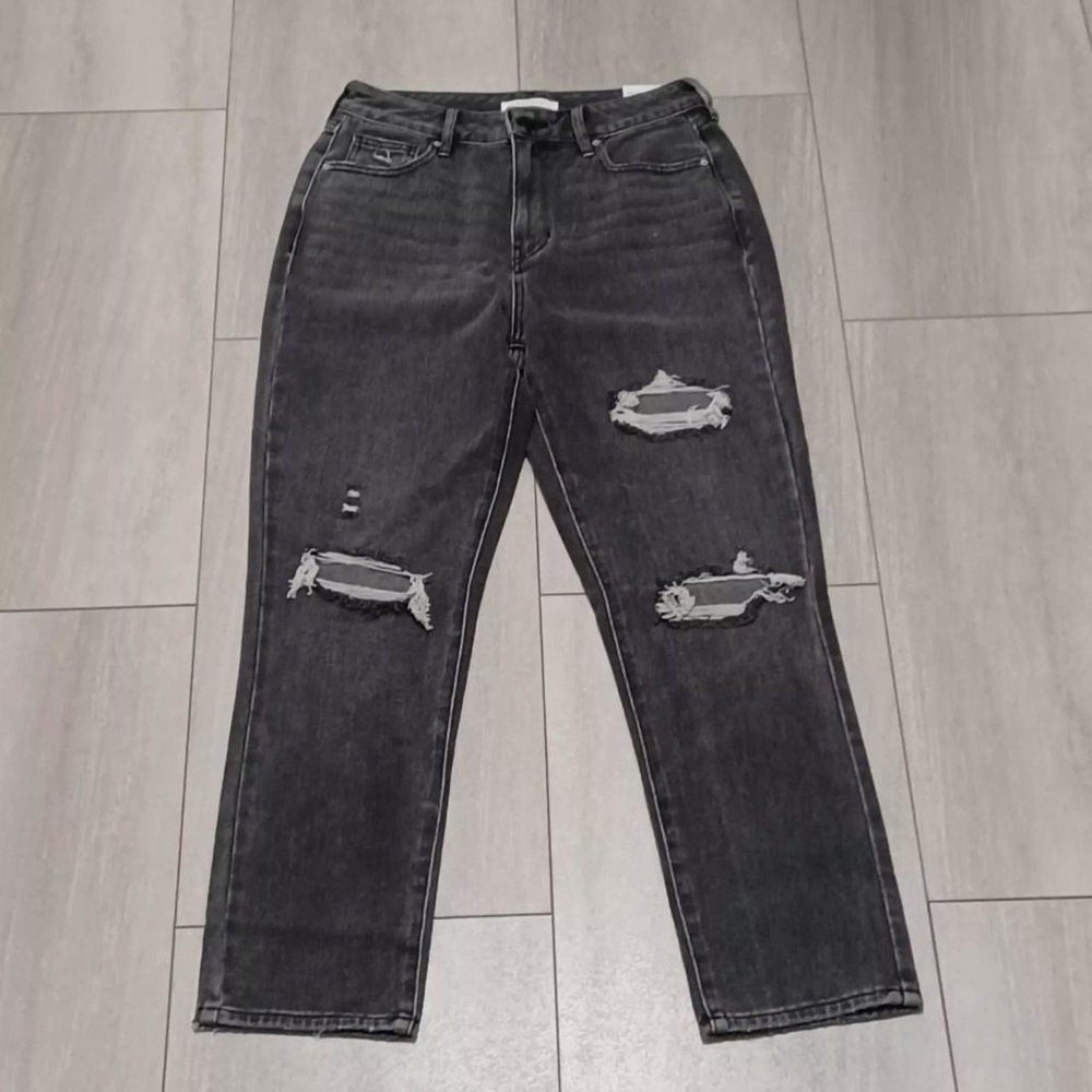 NWT PacSun Mom Jeans Womens Size 28 High Rise Gray Distressed Denim Casual NEW